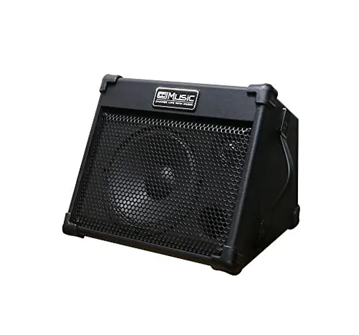 Coolmusic amplificatore portatile per chitarra acustica da 40 W con ingresso microfono, Bl...