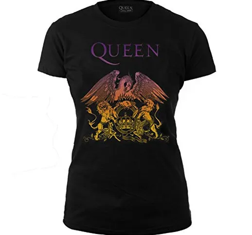 Queen Officially Licensed - T-Shirt Gradient Logo Bohemian Rhapsody Maglia Maglietta da Do...