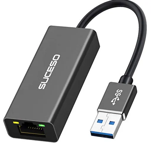 SUCESO Adattatore USB 3.0 a Ethernet Gigabit RJ45 Adattatore USB di Rete 1000Mbps Ethernet...