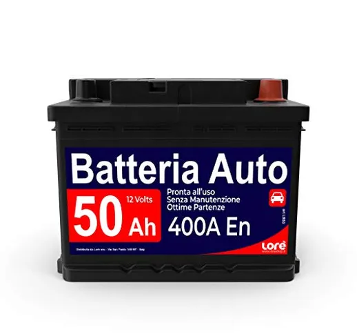 Batteria Auto 12V 50AH Spunto 400A EN con Polo Positivo a Destra