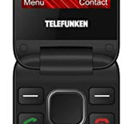 TELEFUNKEN Cellulare per anziani Telefono TM 360 Nero Con Facebook e WhatsApp