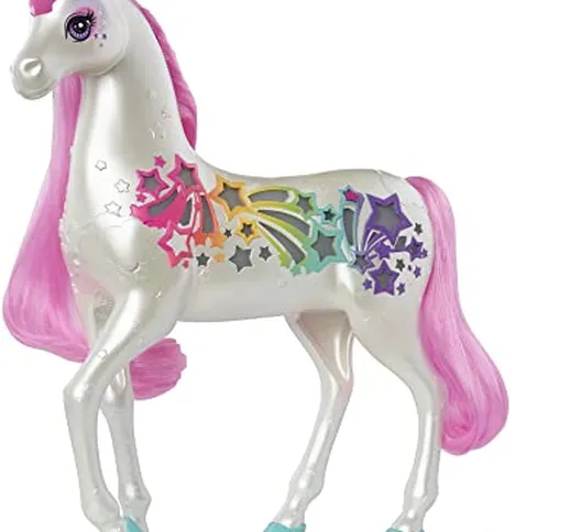 Barbie Unicorno Pettina e Brilla, Accessorio per Bambole, Giocattolo per Bambini 3 + Anni,...