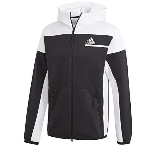 adidas Zne FZ Felpa, Uomo, Black/White, M