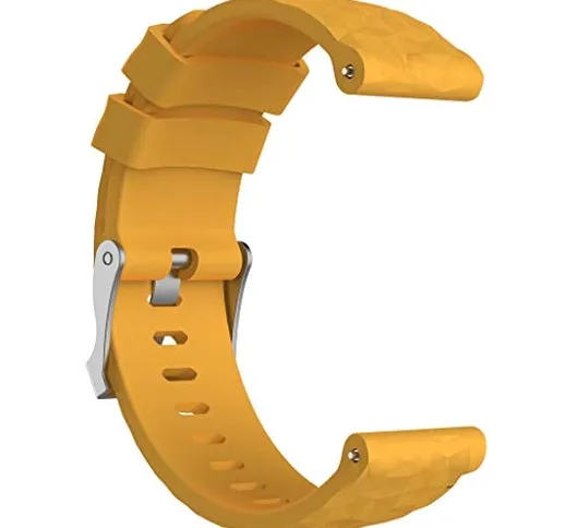 Cansenty Cinturino di ricambio in silicone per Suunto Spartan Sport Wrist HR Baro Yellow