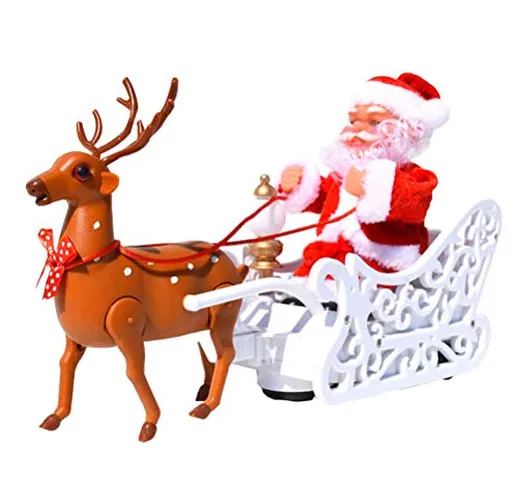 Atrumly giocattolo elettrico di Babbo Natale con renna in movimento danza giocattoli con m...