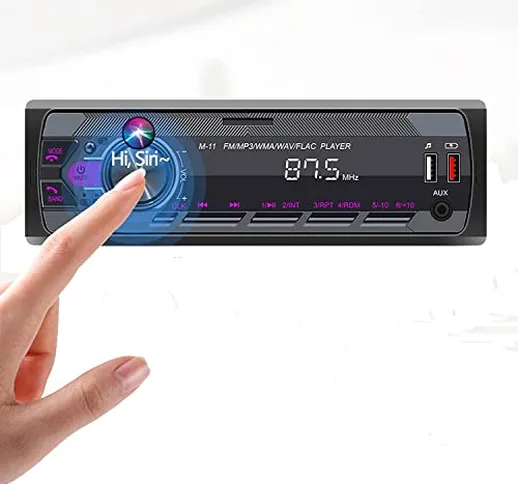 Ricevitore stereo per auto Bluetooth con audio per auto singolo Din con radio FM Lettore M...