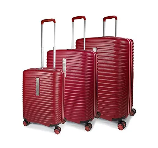 Roncato Set 3 Trolley G+m+c 4 W Vega Valigia, 78 cm, 123 liters, Rosso (Rojo)