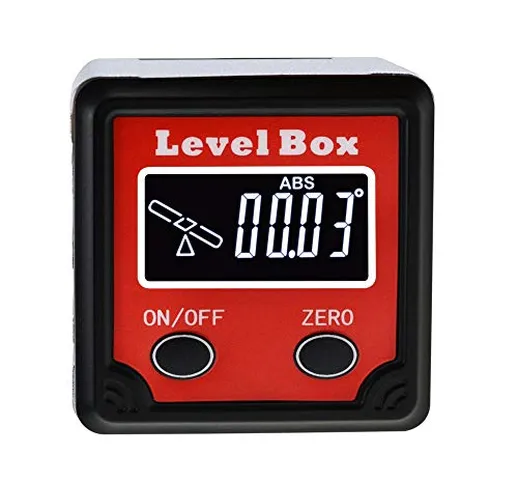 QWERTOUR Digital Livello mirino angolare Bevel Box (4 x 90?) Inclinometro Goniometro Gauge...