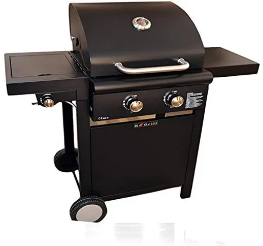 ke grill BARBECUE A GAS 2 FUOCHI CON FORNELLO 108X53X108CM ARREDO GIARDINO BBQ DA ESTERNO...