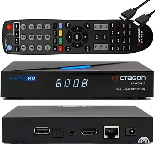 Octagon SFX6008 IP Full HD H.265 HEVC, E2 Linux Set-Top Box & Smart Internet TV Ricevitore...
