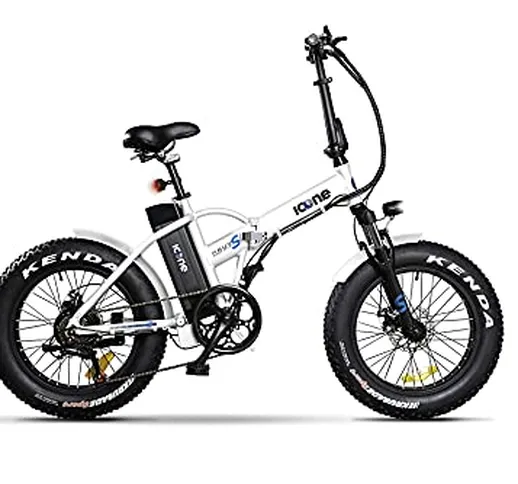 giordanoshop Fat-Bike Bicicletta Elettrica Pieghevole a Pedalata Assistita 20" 250W Icon.E...