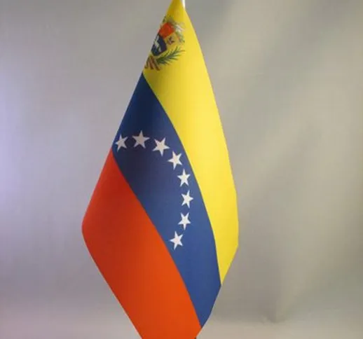 AZ FLAG Bandiera da Tavolo Venezuela 21x14cm - Piccola BANDIERINA VENEZUELANA 14 x 21 cm