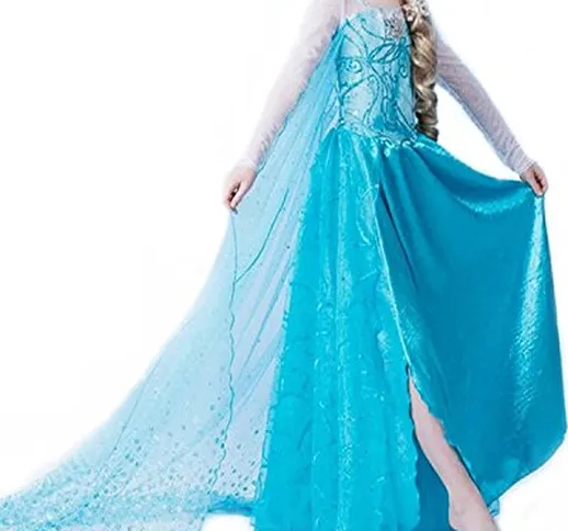 Nice sport, vestito del compleanno della Principessa Elsa di Frozen, costume da carnevale...