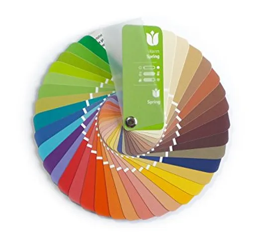 Campionario colori a ventaglio per collezione primavera calda (Warm Spring) con 35 colori...