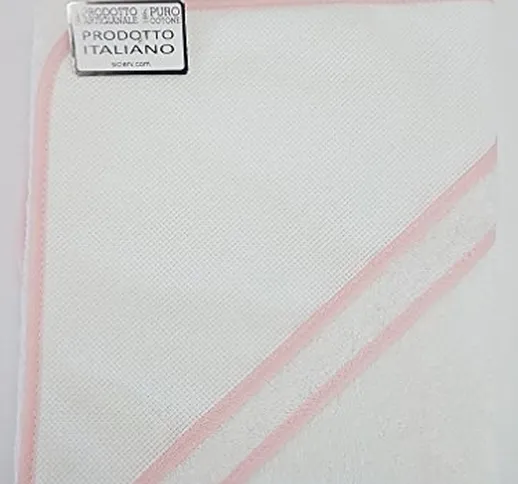 accappatoio a tingolo tela aida 100% cotone (rosa)