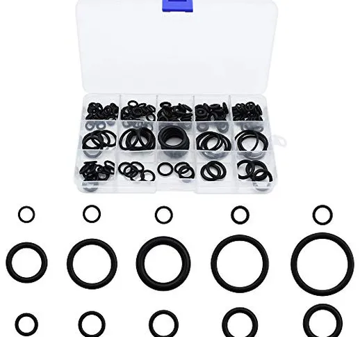 DXLing 265 Pezzi O-ring in Gomma Seals 15 misure kit di Assortimento di Guarnizioni di Ten...