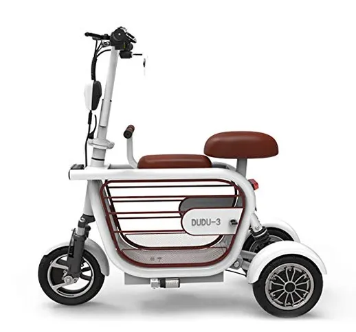 XHJZ Mini Triciclo Elettrico Pieghevole Scooter Elettrico per Adulti Litio Portatile per d...