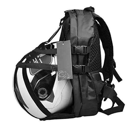 Zaino Impermeabile da Moto, Borsa Porta-Casco Moto, Reggicasco da Moto, Borsa per Laptop d...