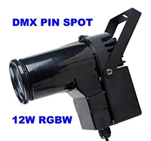 Led Pinspot, DMX 12w Full Color RGBW 4IN1 Led Spot Light, Usa per Mirror Ball, Vetrina in...