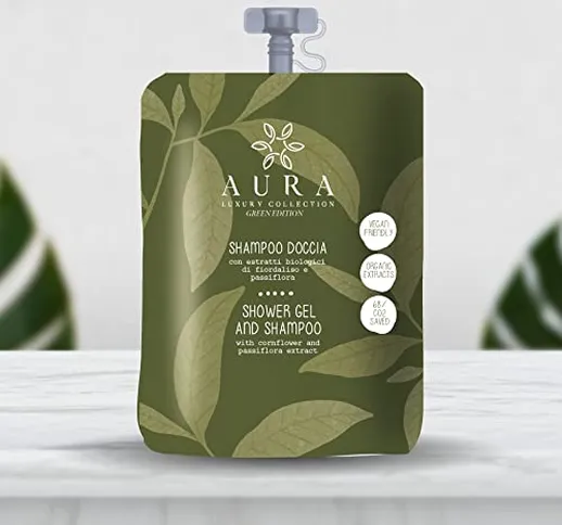 Aura Luxury Collection ® Green Edition Kit cortesia bagno per hotel e b&b 50 bustine stand...