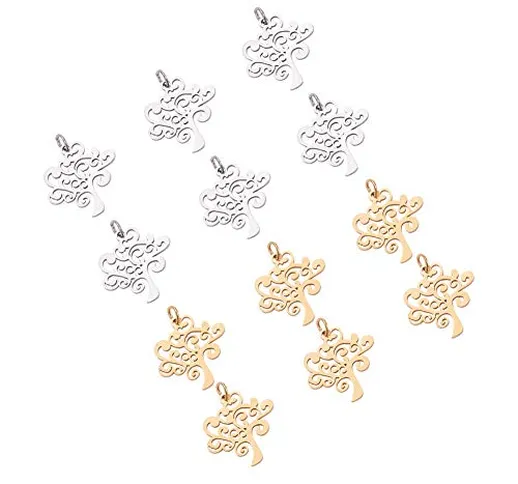 UNICRAFTALE 12 pz 304 Ciondoli Modello Albero della Vita in Acciaio Inossidabile Charms di...