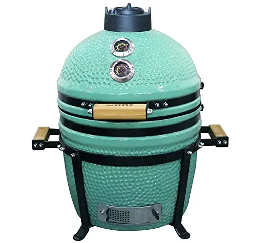 YNNI KAMADO TQTT15CY - Kamado, Grill, Ciano, BBQ, ceramica, uova, affumicatore, confezione...