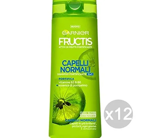 Fructis Set 12 Shampoo 2In1 Normali 250 Cura E Trattamento dei Capelli, Multicolore, Unica