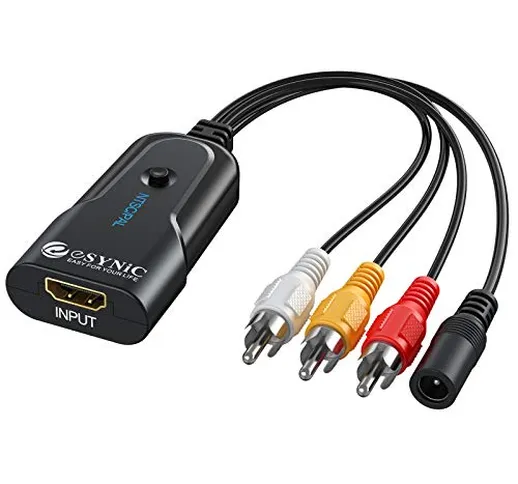 ESYNiC Convertitore HDMI a RCA Audio Video 1080P Cavo Adattatore HDMI a AV CVBS RCA con US...