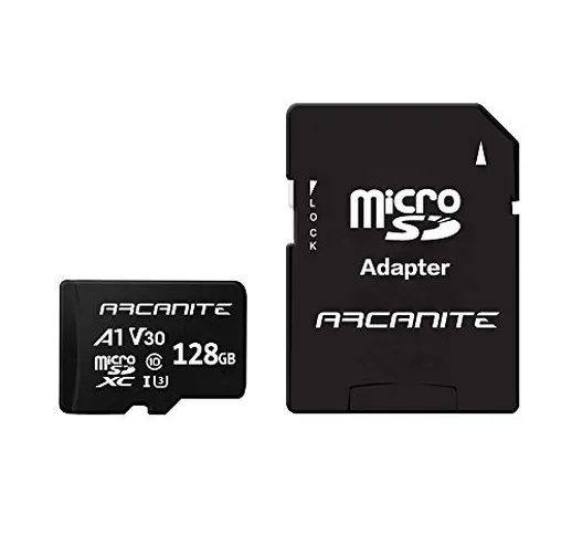 ARCANITE, 128 GB microSDXC scheda di memoria con adattatore SD, A1, UHS-I U3, V30, 4K, Ult...