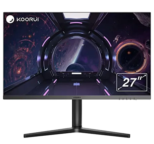 KOORUI Monitor da Gioco 27", FAST IPS Display 2560X1440(QHD), 144HZ 1ms Mornitor Gaming Co...