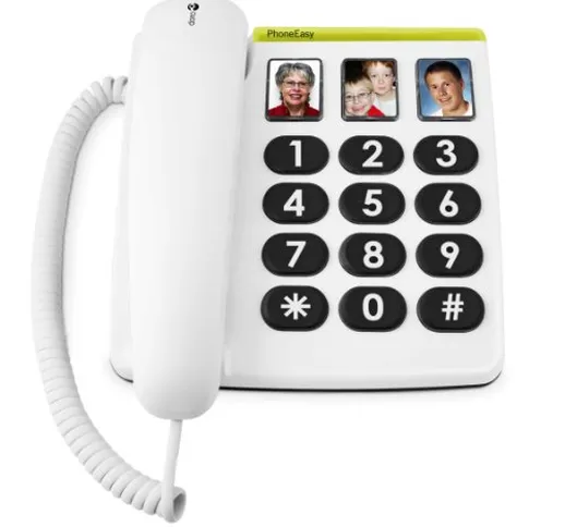 Doro PhoneEasy 331ph Telefono Fisso per Anziani con Tasti Grandi e Compatibile con Apparec...