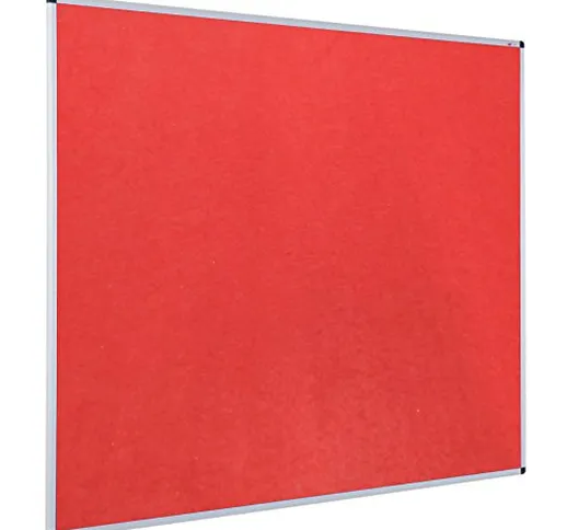 VIZ-PRO Bacheca/Pannello In Feltro, Superficie Di Feltro Liscia Rosso, 90 x 60 cm