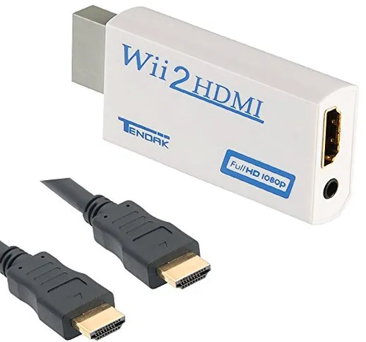 Thlevel Wii a HDMI Adattatore Wii HDMI 1080P / 720P con Jack da 3,5 mm Audio e Cavo HDMI d...