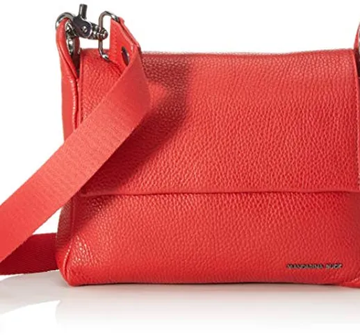 Mandarina Duck Mellow Leather Tracolla, Borsa Donna, Rosso (Flame Scarlet), 21x15x6