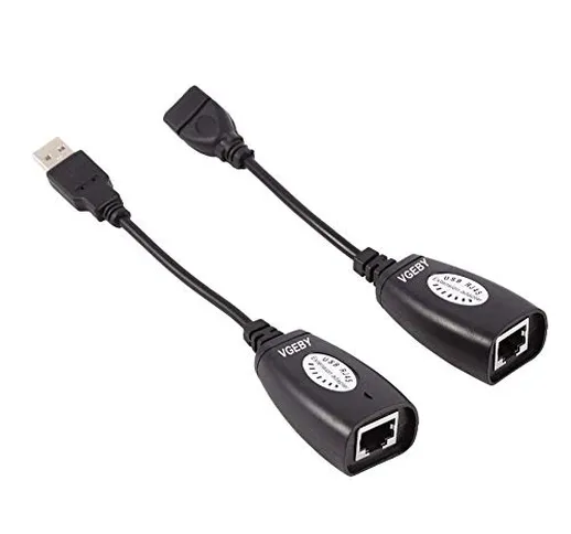 VGEBY USB 2.0 Extender Ethernet RJ45 Adattatore di Estensione del Cavo Rete Cablata Usb to...