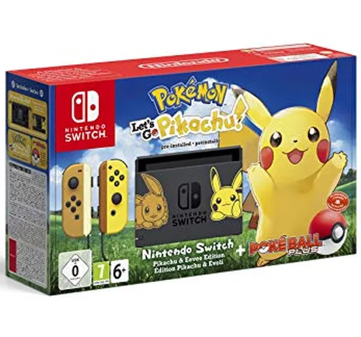 Nintendo Switch Pikachu & Eevee Edition + Pokémon: Let’s Go, Pikachu! + Poké Ball Plus