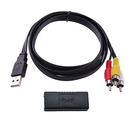 Cavo da RCA a USB audio/video A/V per TV/PC e adattatore USB 3.0 F/F
