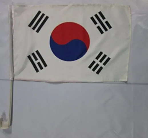 AZ FLAG Bandiera per Auto Corea del Sud 45x30cm - BANDIERINA da Auto SUDCOREANA 30 x 45 cm