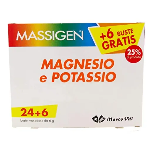 Massigen Magnesio e Potassio 90 Buste (3 Confezioni) - Integratore di Magnesio e Potassio...