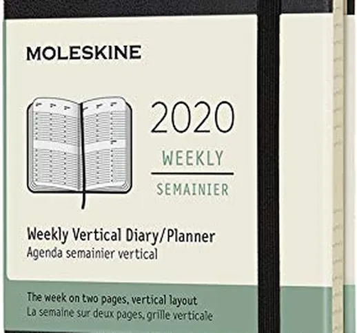 Moleskine 12 Mesi 2020 Agenda Settimanale Verticale, Copertina Rigida e Chiusura ad Elasti...