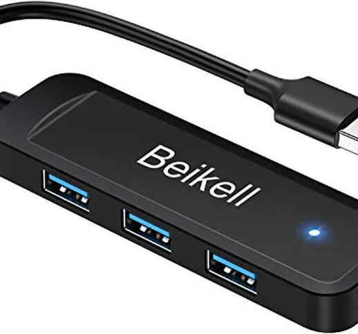 Beikell Hub USB 3.0, 4 Porte Hub USB Ultra Sottile per MacBook Air, Mac PRO/Mini, Windows...