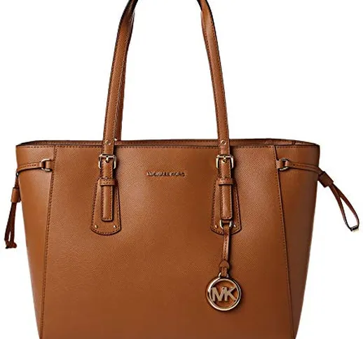 Michael Kors Voyager Medium Leather Tote - Borse Donna, Marrone (Acorn), 15.9x26.7x41.9 cm...