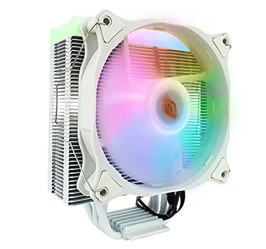 Noua Numb White ADD-RGB Dissipatore per CPU 4 Heatpipes TDP 120W Ventola PWM da 120 mm Add...