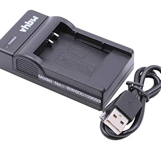 vhbw Caricabatterie micro USB compatibile con Olympus VR-340, VR-340 Kit, VR-350, VR-360,...