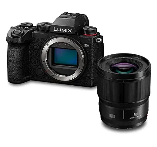 Panasonic LUMIX DC-S5E-K S5 - Fotocamera mirrorless full frame con obiettivo F1.8 da 50 mm...
