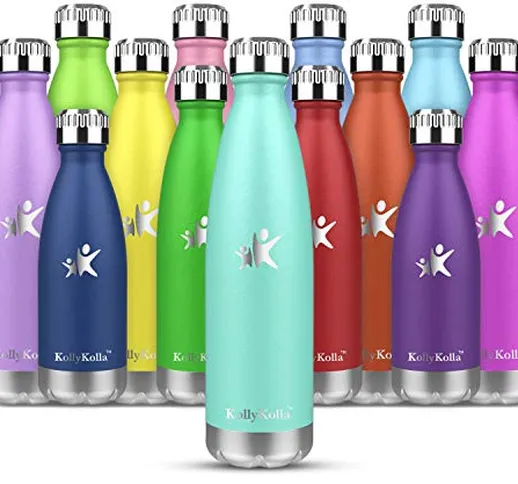 KollyKolla Bottiglia Acqua in Acciaio Inox, 750ml Senza BPA Borraccia Termica, Isolamento...