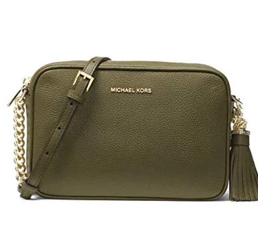 Michael Kors Jet Set, MD-Borsa per Fotocamera Donna, Olive, Medium