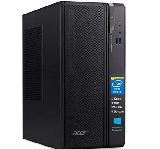 Desktop Pc Acer Veriton , Intel Core i5 fino a 4,1GHz, 6 Core, SSD Nvme 256Gb + HDD 1Tb, 8...