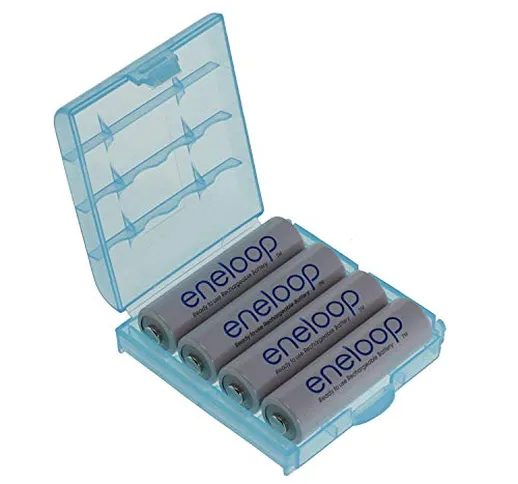 Confezione 4 batterie AA Eneloop Mignon tipo AAA, da 2000 mAh BK-3MCEE (min.1900 mAh) con...