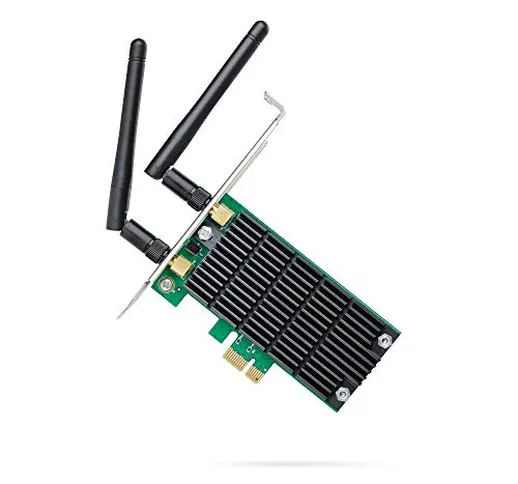 TP-Link Scheda di rete PCI-E Wireless AC1200 Dual Band, 867Mbps 5GHz e 300Mpbs 2.4GHz, Tec...